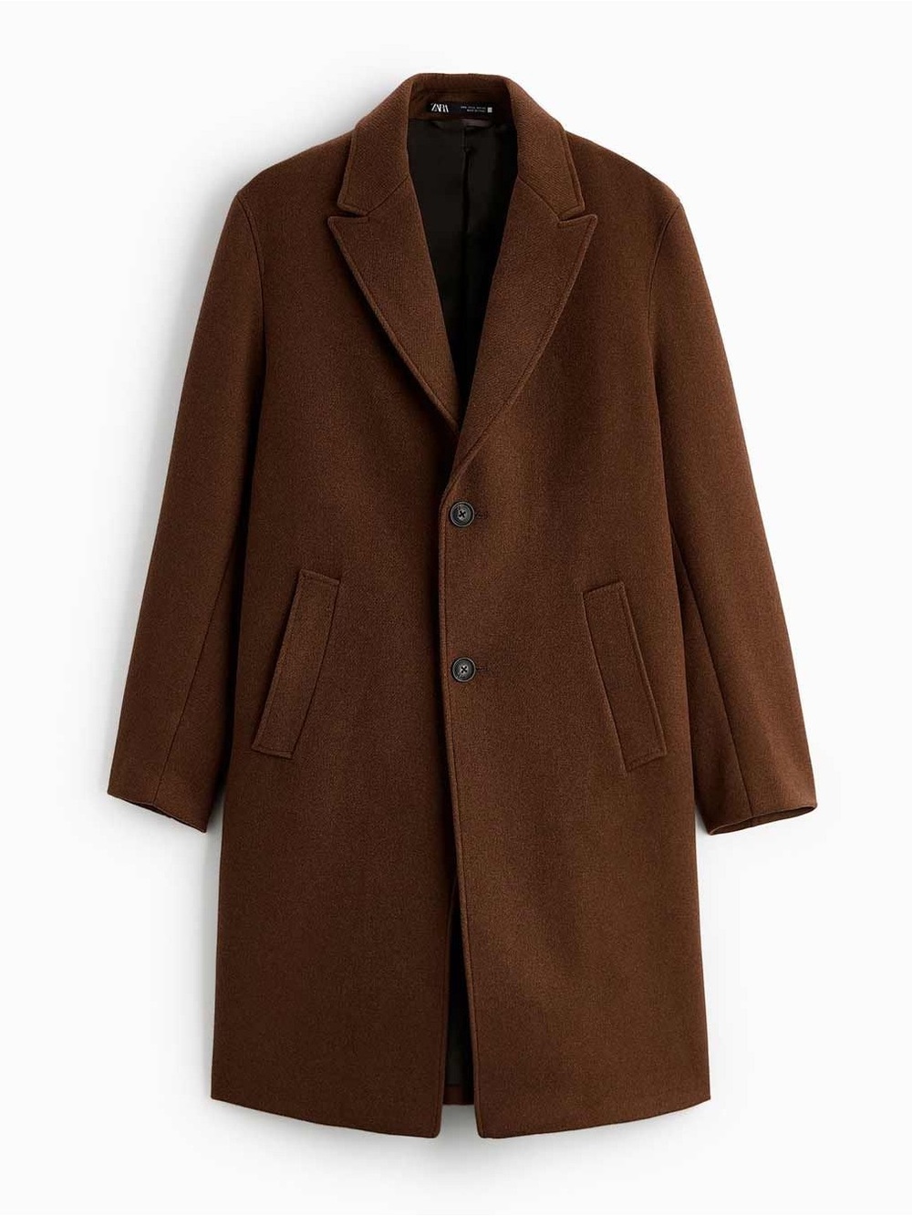 Zara women Brown Single-Breasted Wool Coat